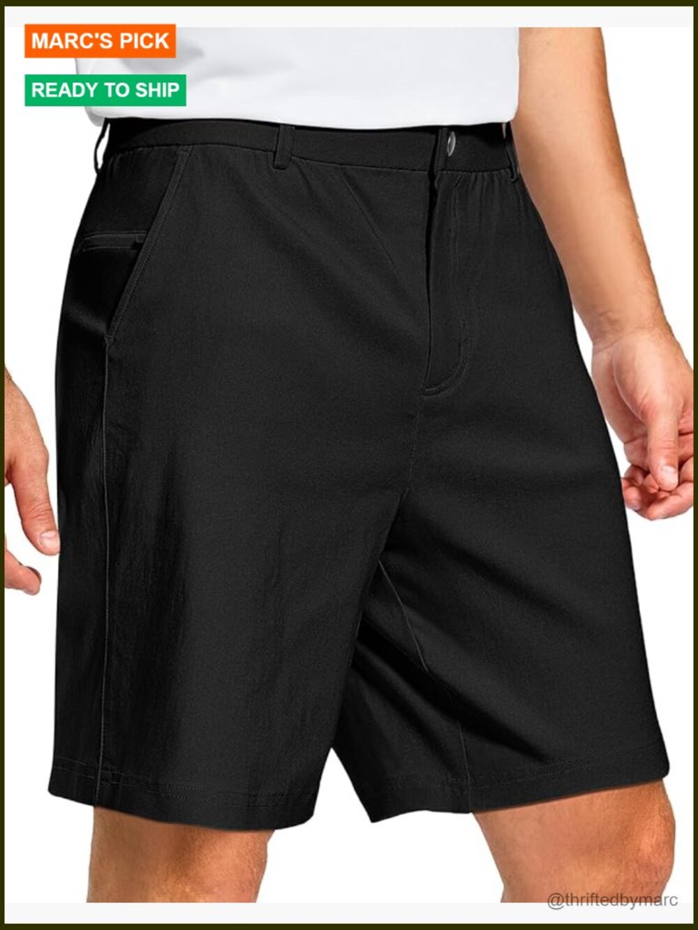 Men's 9" Inseam Stretch Golf Shorts Quick Dry 3 Pockets Hybrid Casual